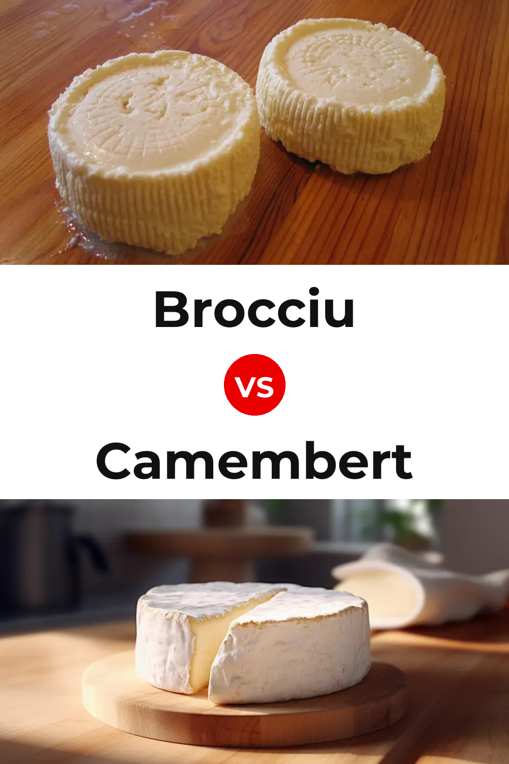 Brocciu Cheese vs Camembert Cheese Pinterest comparison