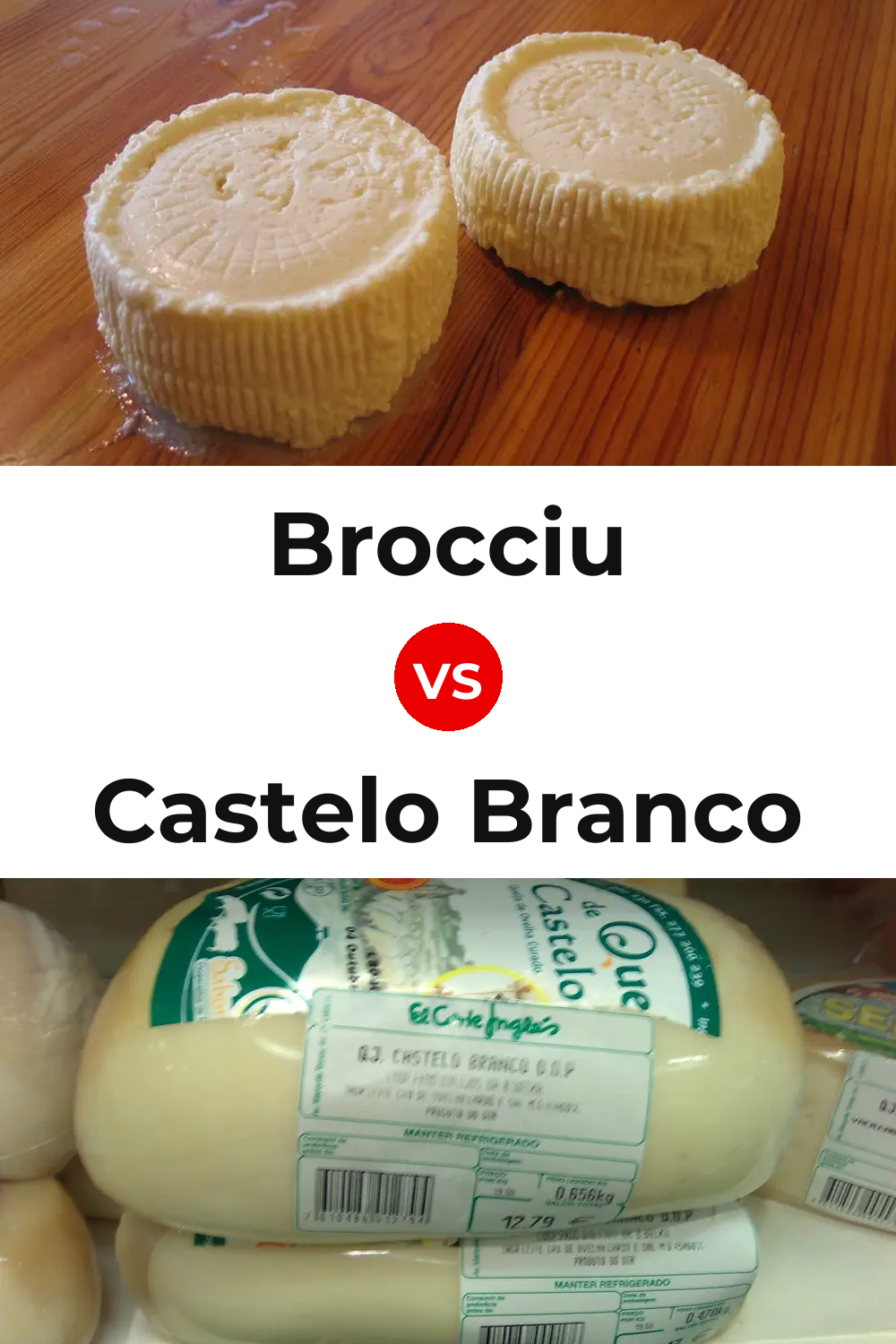 Brocciu Cheese vs Castelo Branco Cheese Pinterest comparison