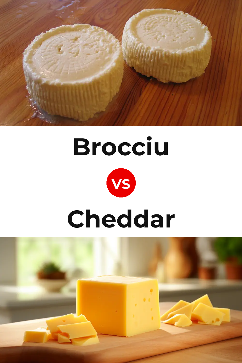 Brocciu Cheese vs Cheddar Cheese Pinterest comparison
