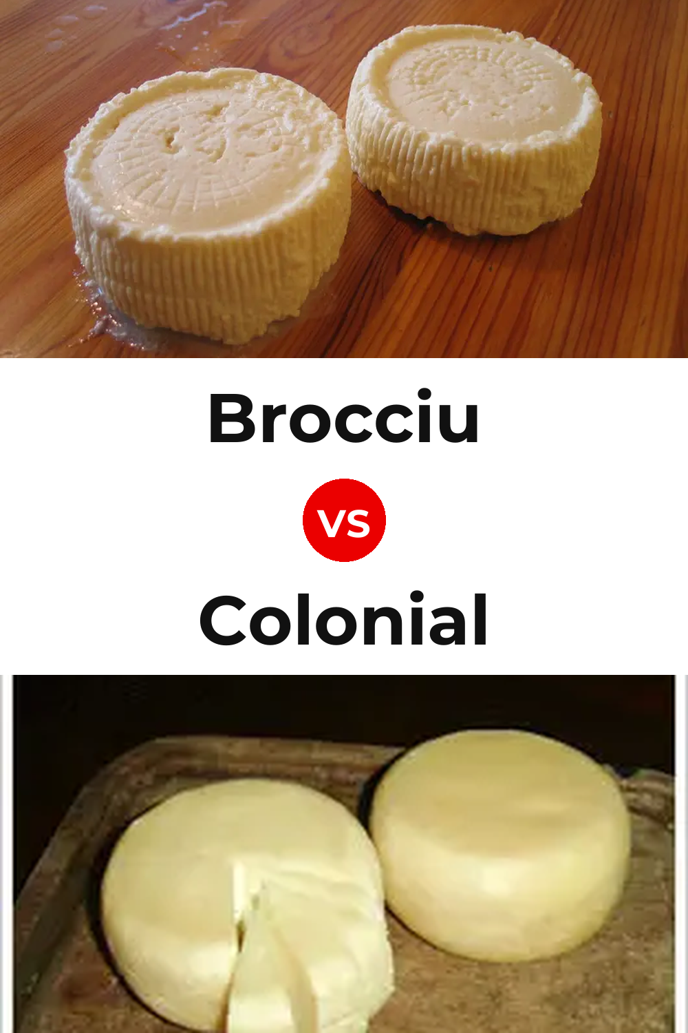 Brocciu Cheese vs Colonial Cheese Pinterest comparison