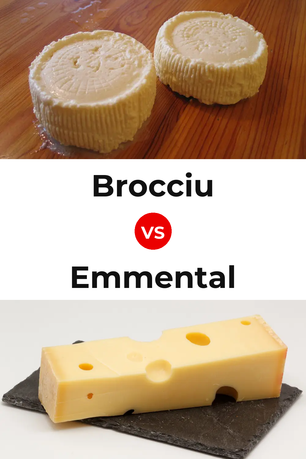 Brocciu Cheese vs Emmental Cheese Pinterest comparison