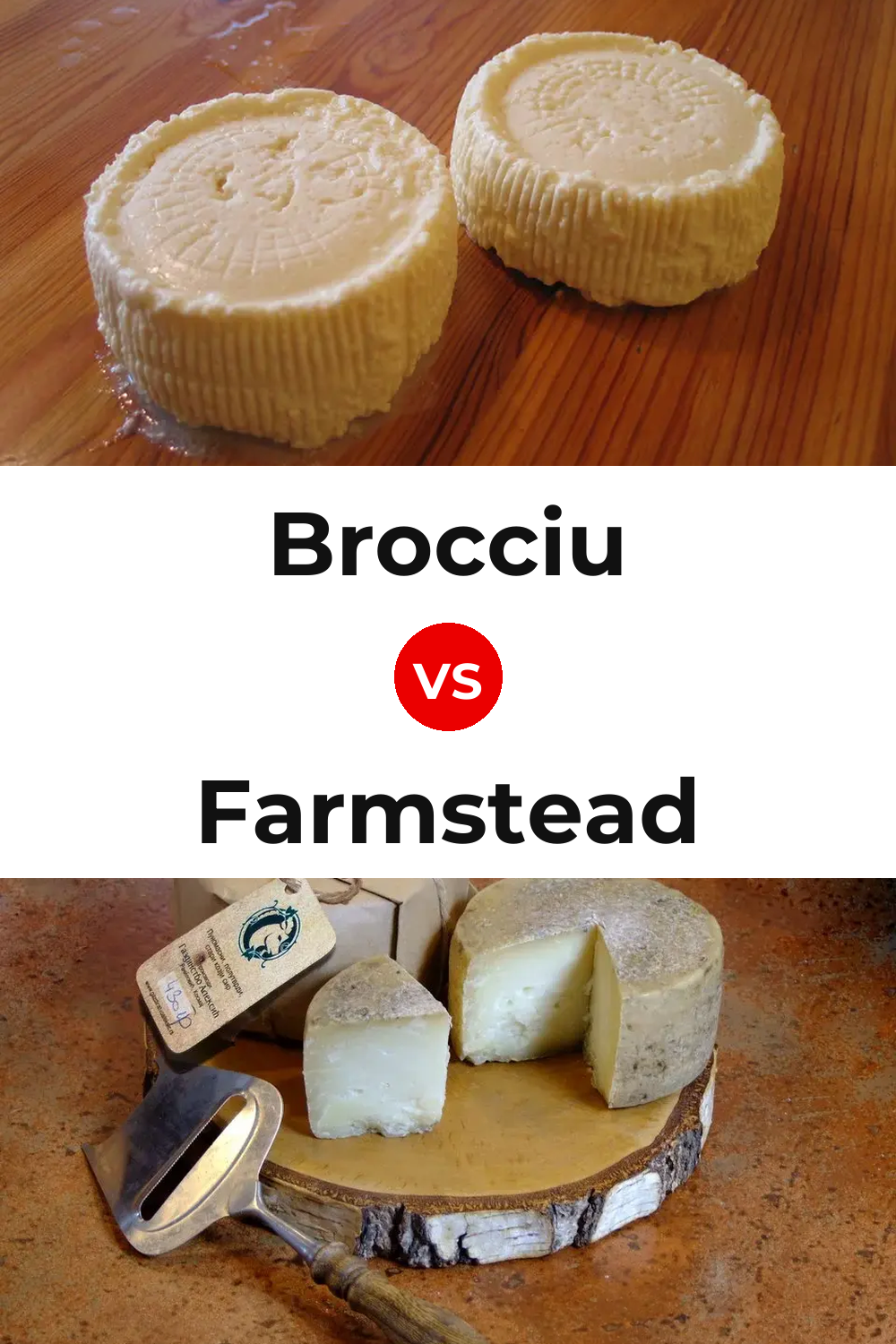Brocciu Cheese vs Farmstead Cheese Pinterest comparison