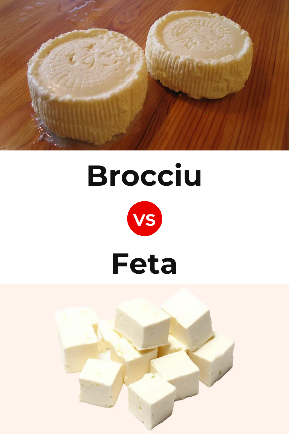 Brocciu Cheese vs Feta Cheese Pinterest comparison