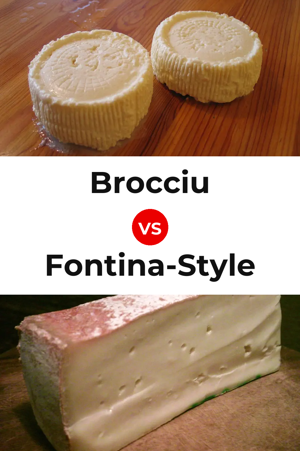 Brocciu Cheese vs Fontina-Style Cheese Pinterest comparison