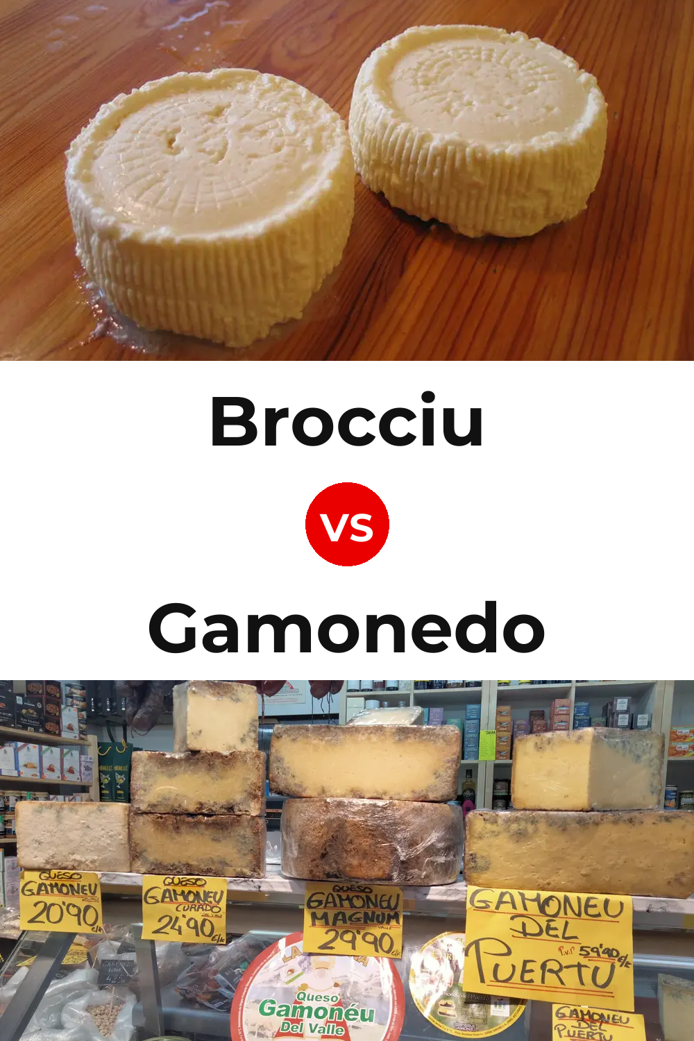 Brocciu Cheese vs Gamonedo Cheese Pinterest comparison