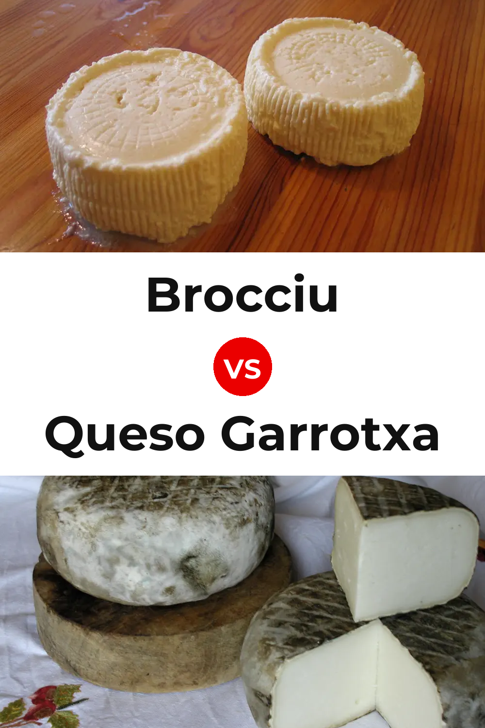 Brocciu Cheese vs Queso Garrotxa Pinterest comparison