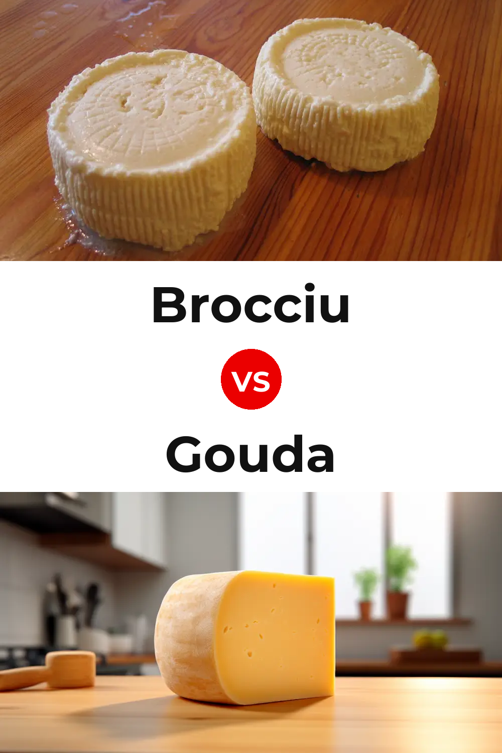 Brocciu Cheese vs Gouda Cheese Pinterest comparison