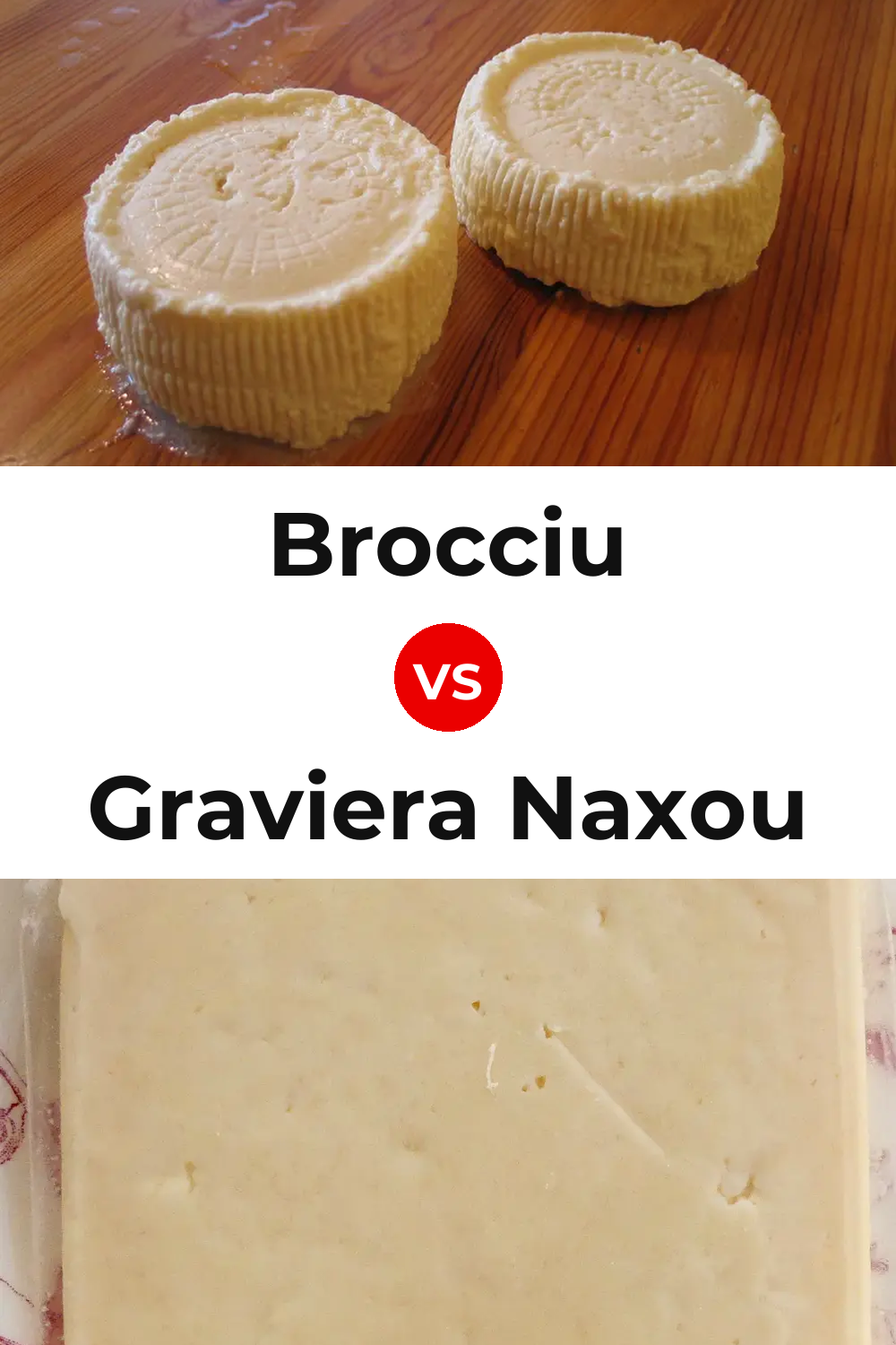 Brocciu Cheese vs Graviera Naxou Cheese Pinterest comparison