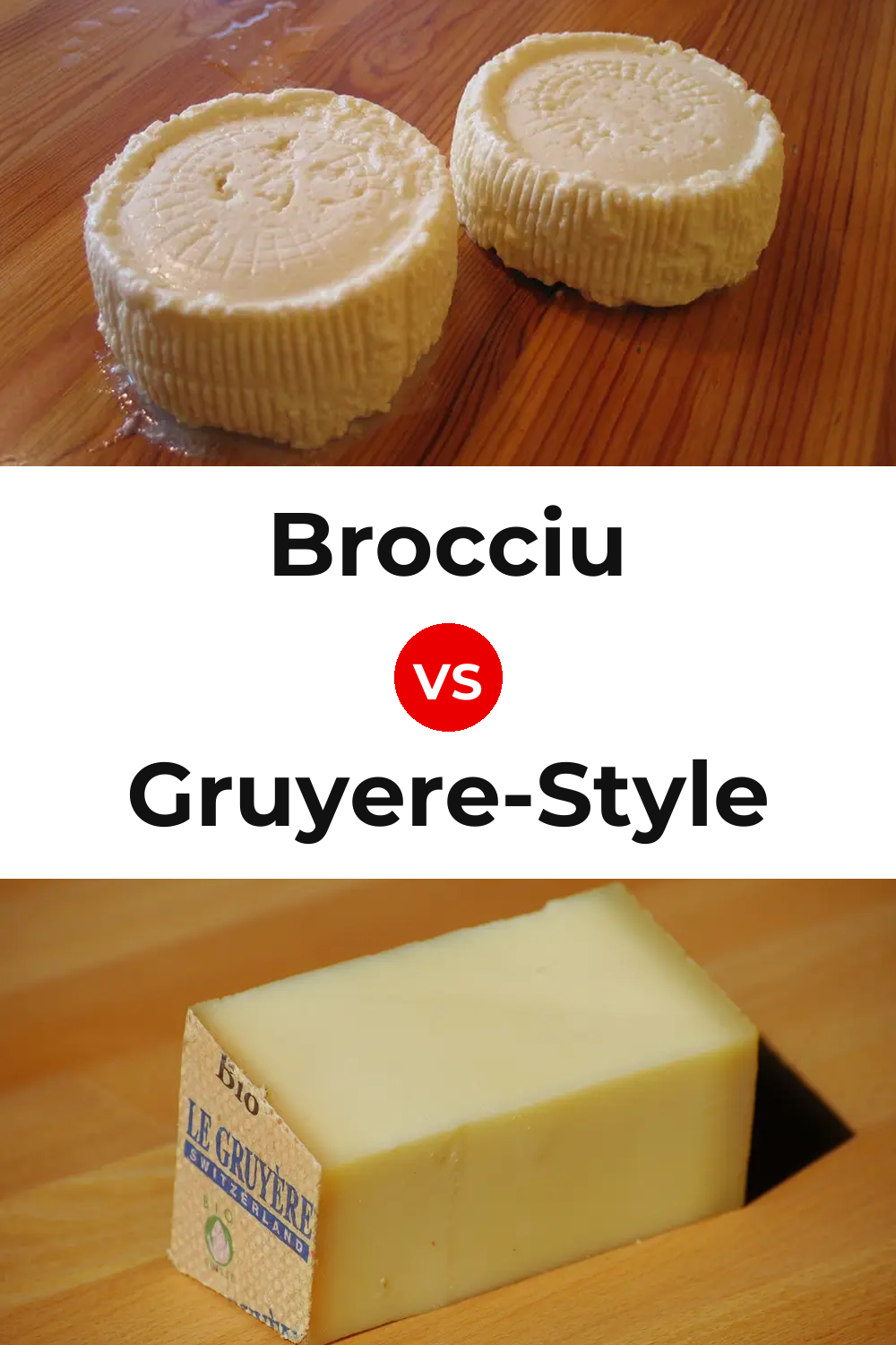 Brocciu Cheese vs Gruyere-Style Cheese Pinterest comparison