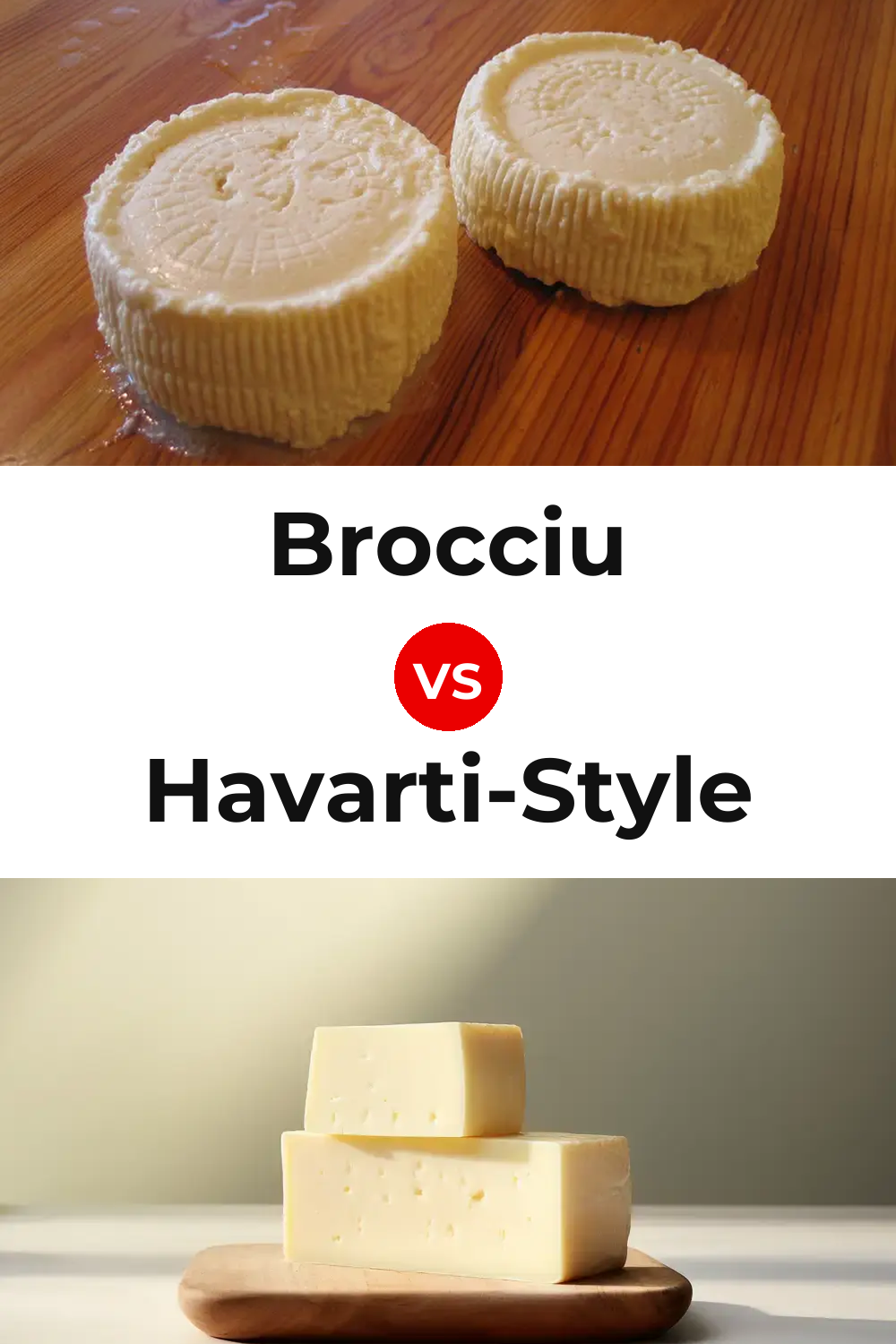 Brocciu Cheese vs Havarti-Style Cheese Pinterest comparison