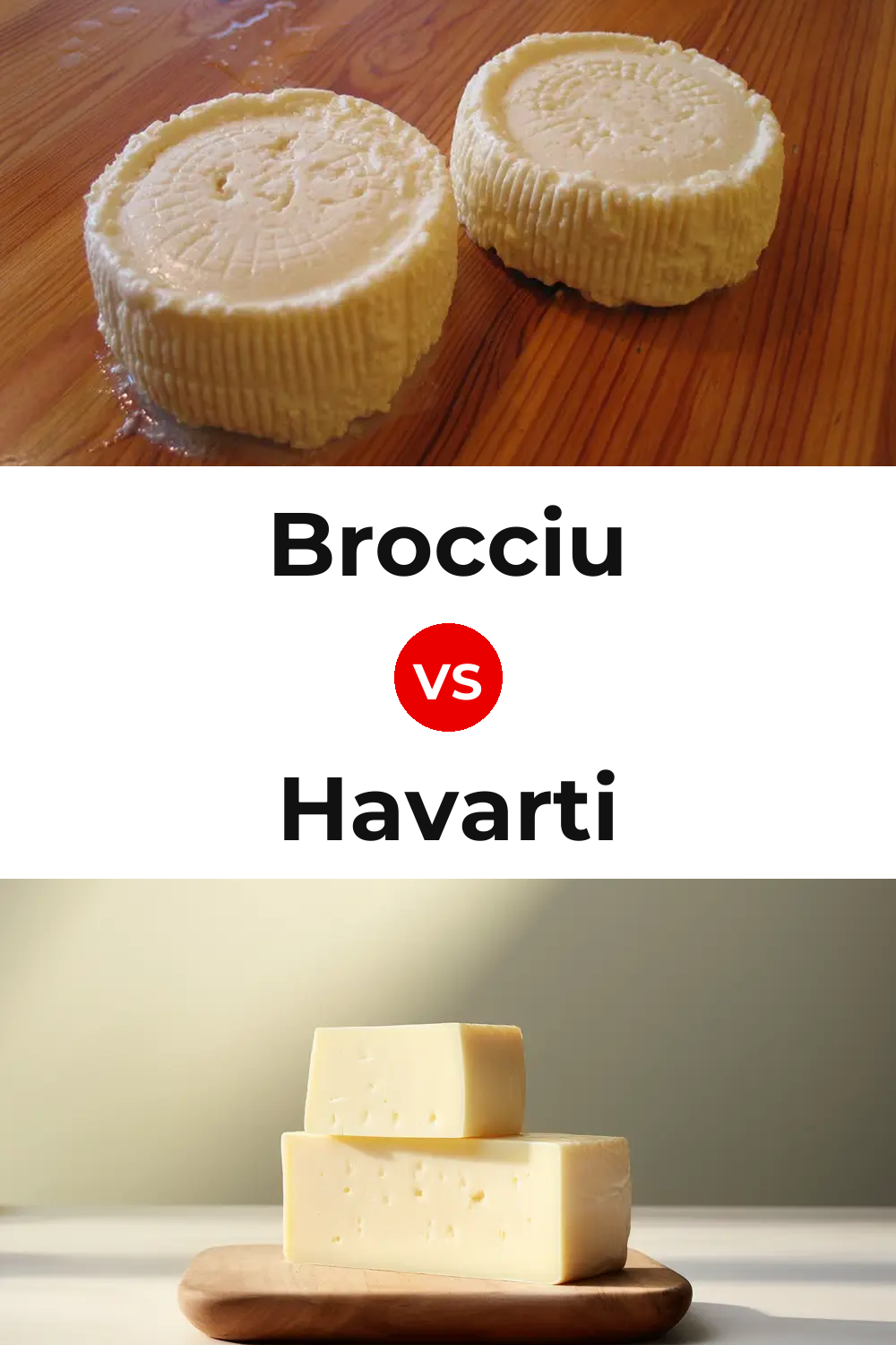 Brocciu Cheese vs Havarti Cheese Pinterest comparison