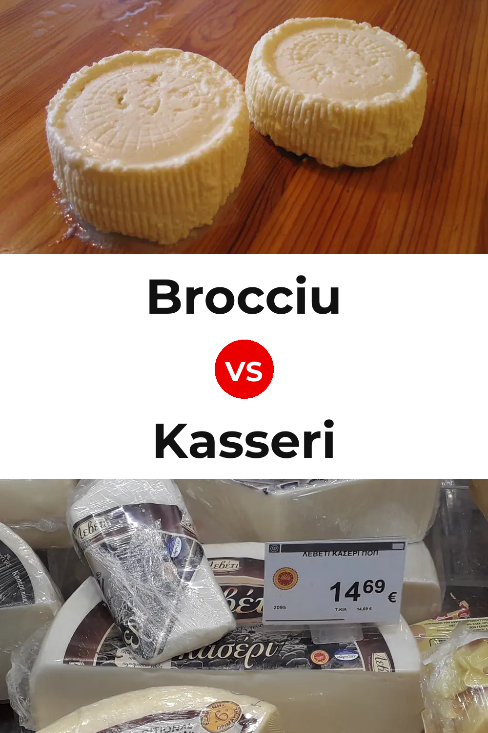 Brocciu Cheese vs Kasseri Cheese Pinterest comparison
