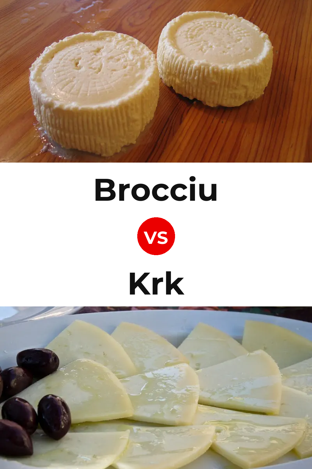 Brocciu Cheese vs Krk Cheese Pinterest comparison