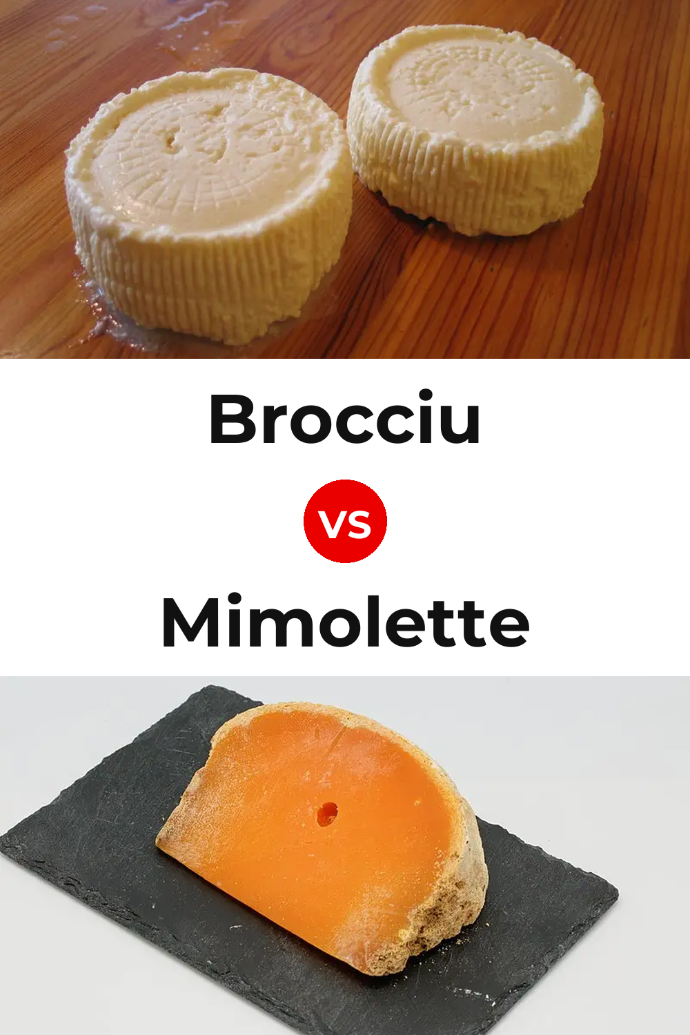 Brocciu Cheese vs Mimolette Cheese Pinterest comparison