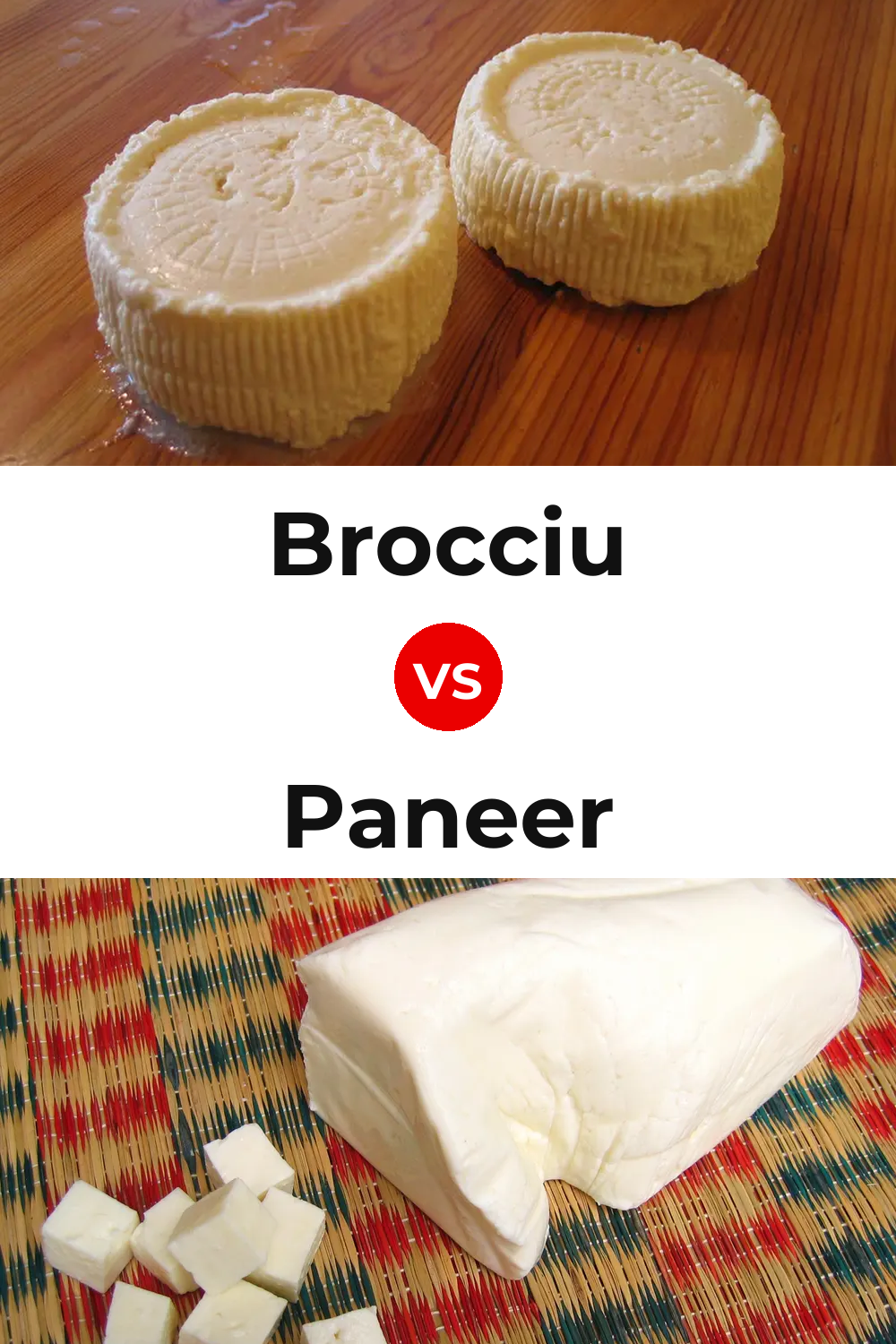 Brocciu Cheese vs Paneer Cheese Pinterest comparison