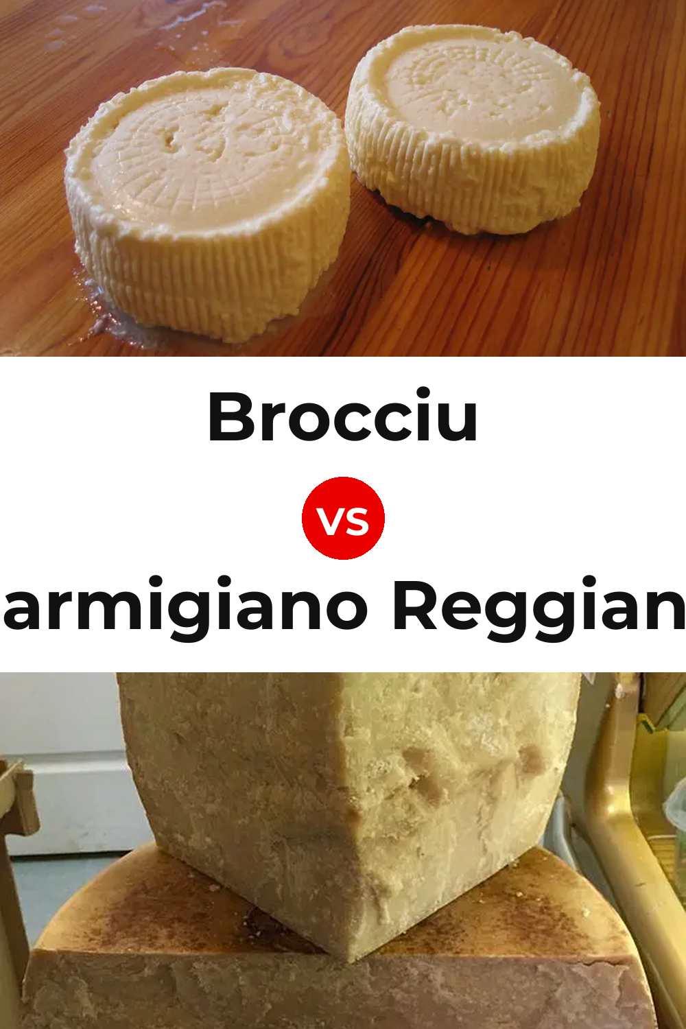 Brocciu Cheese vs Parmigiano Reggiano Cheese Pinterest comparison
