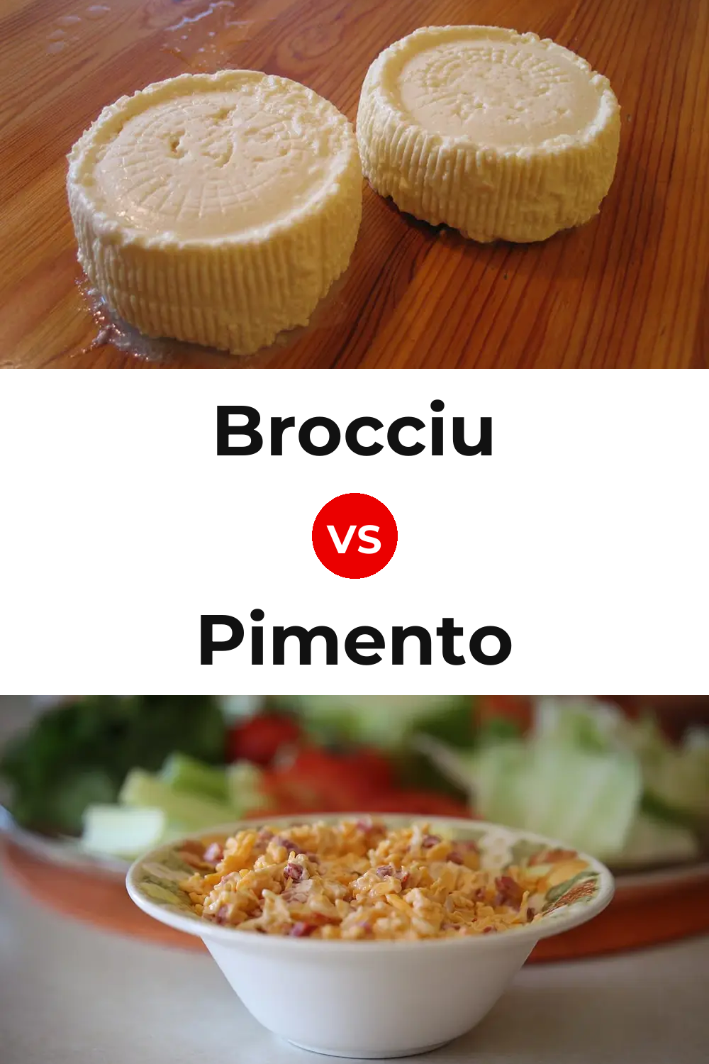 Brocciu Cheese vs Pimento Cheese Pinterest comparison