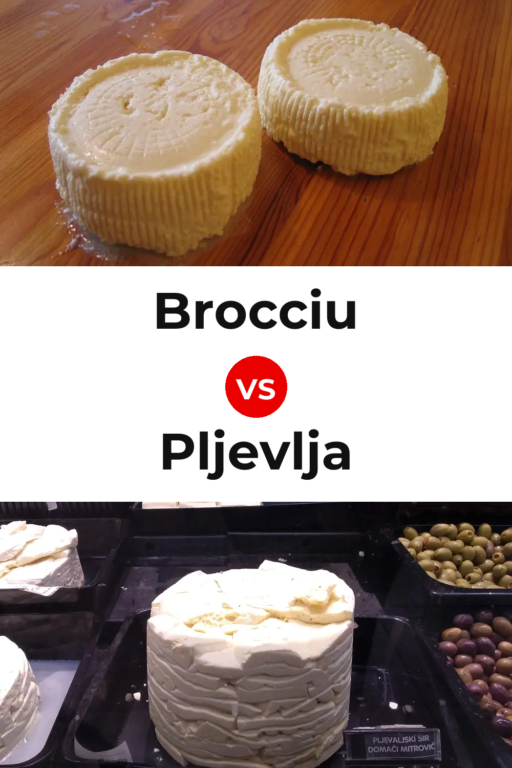 Brocciu Cheese vs Pljevlja Cheese Pinterest comparison