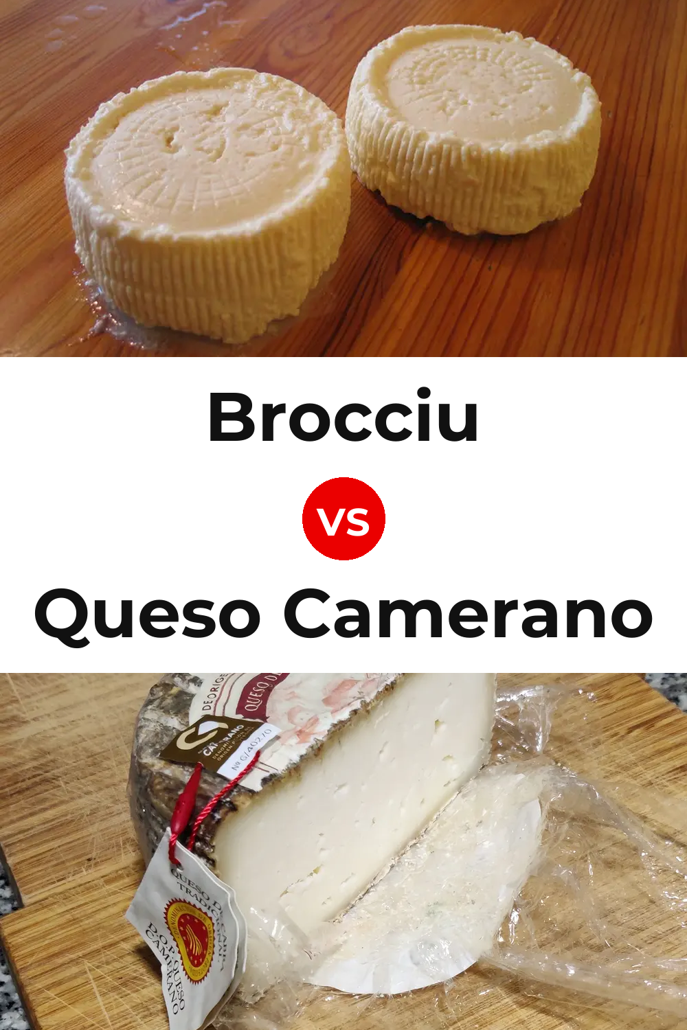 Brocciu Cheese vs Queso Camerano Pinterest comparison