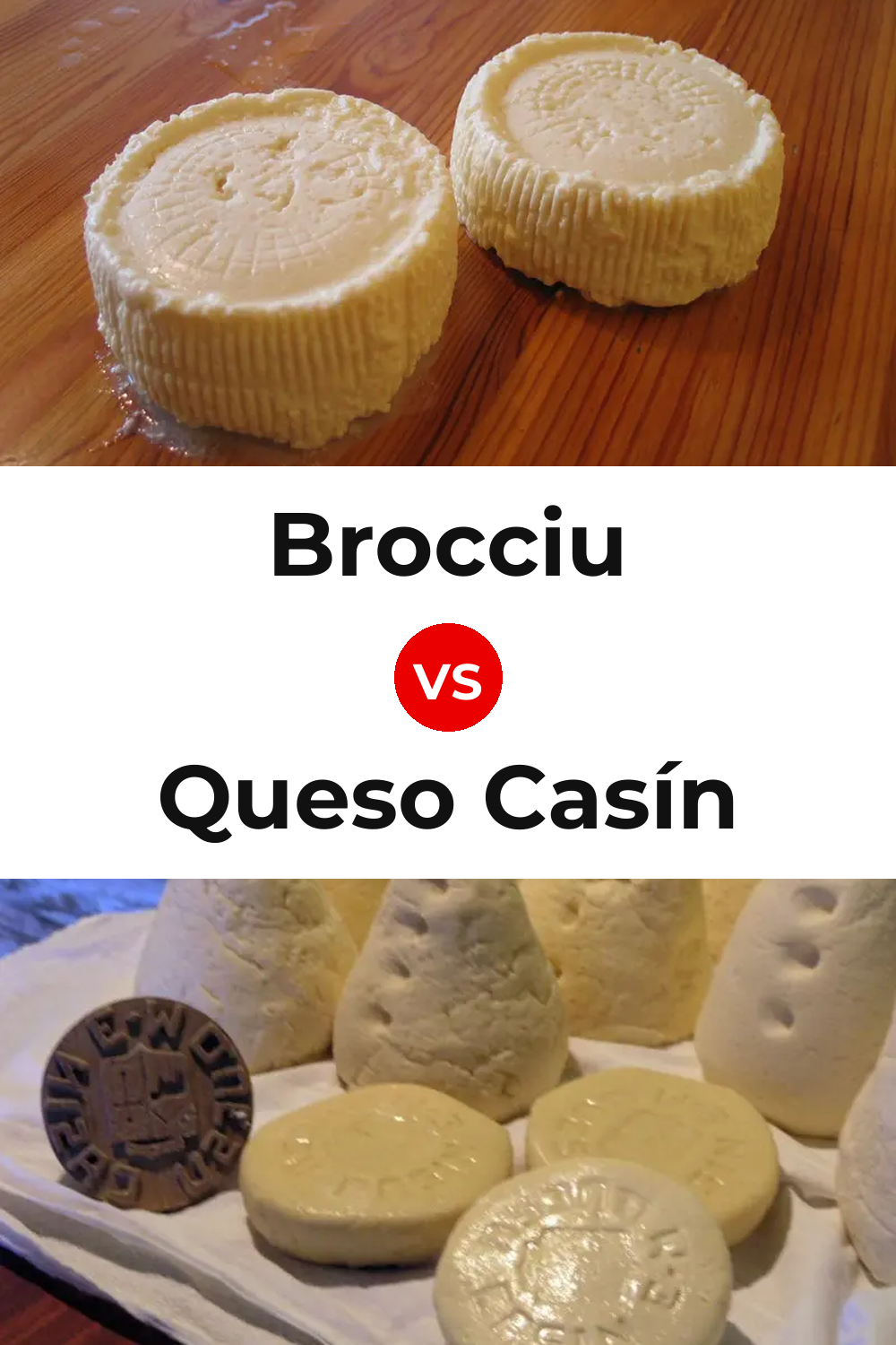 Brocciu Cheese vs Queso Casín Pinterest comparison