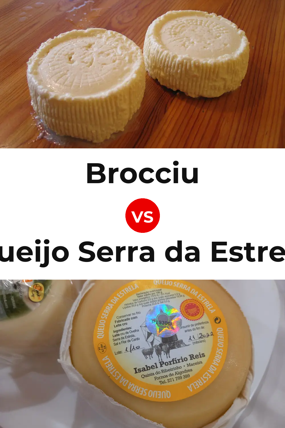 Brocciu Cheese vs Queijo Serra da Estrela Pinterest comparison