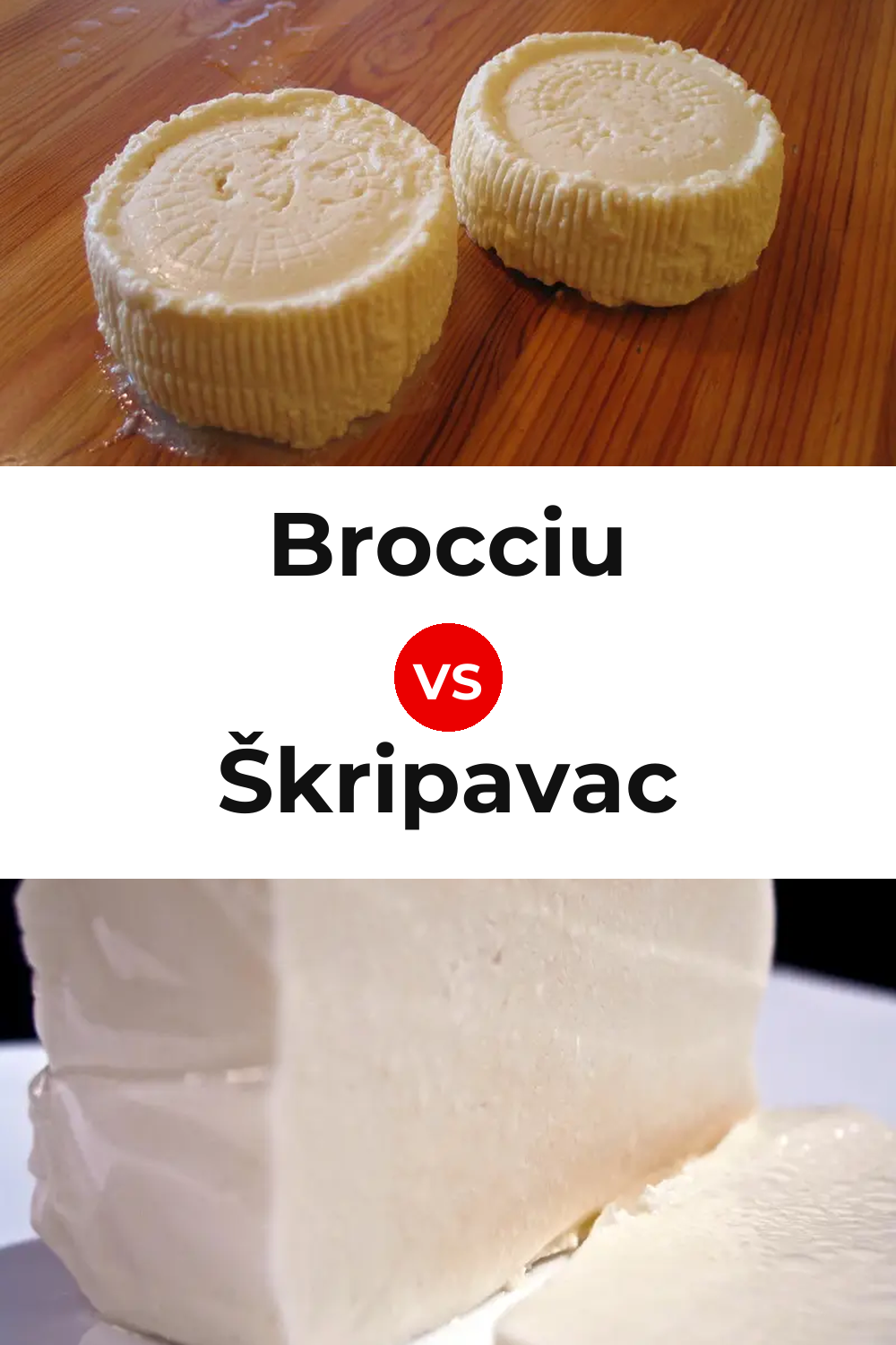 Brocciu Cheese vs Škripavac Cheese Pinterest comparison