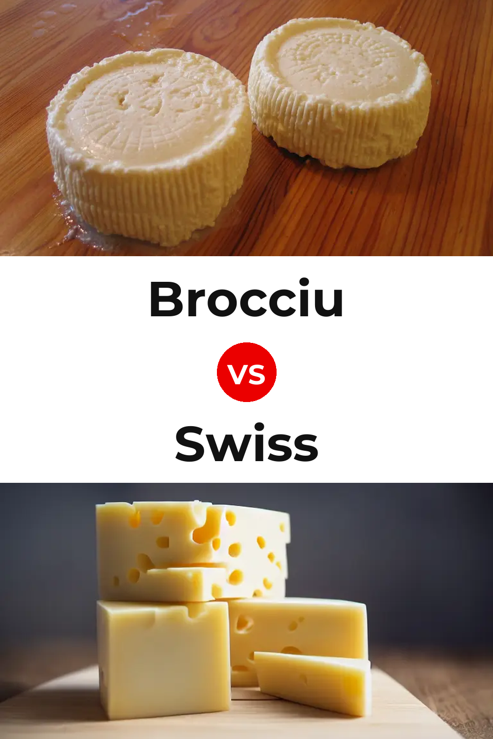 Brocciu Cheese vs Swiss Cheese Pinterest comparison