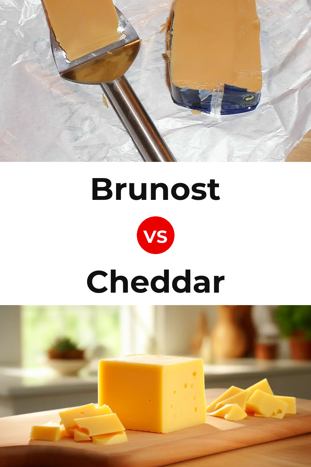 Brunost Cheese vs Cheddar Cheese Pinterest comparison