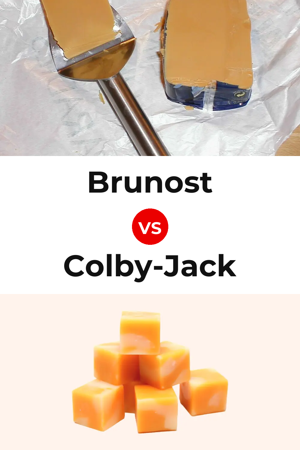 Brunost Cheese vs Colby-Jack Cheese Pinterest comparison