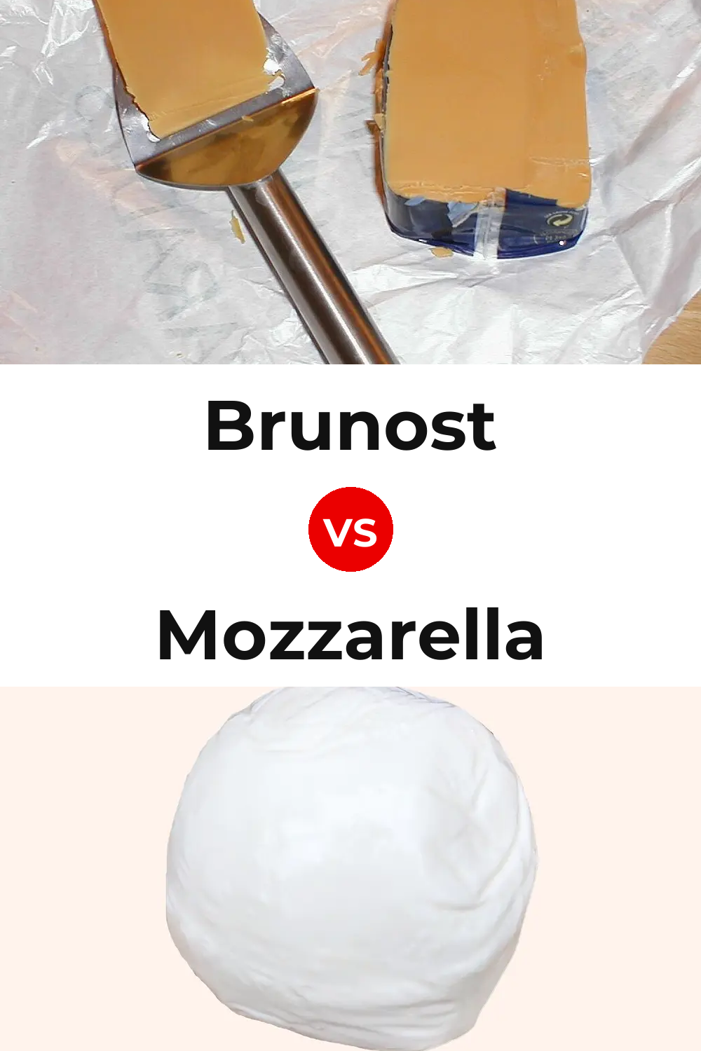 Brunost Cheese vs Mozzarella Cheese Pinterest comparison