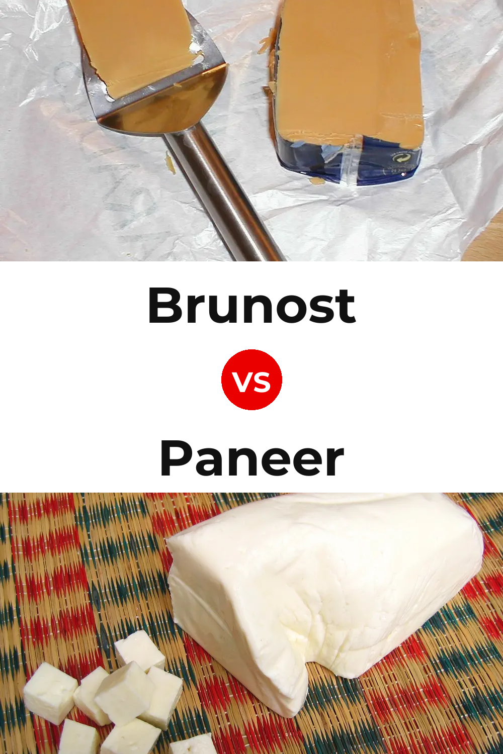 Brunost Cheese vs Paneer Cheese Pinterest comparison