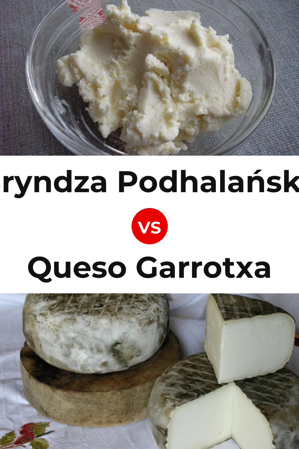 Bryndza Podhalańska Cheese vs Queso Garrotxa Pinterest comparison