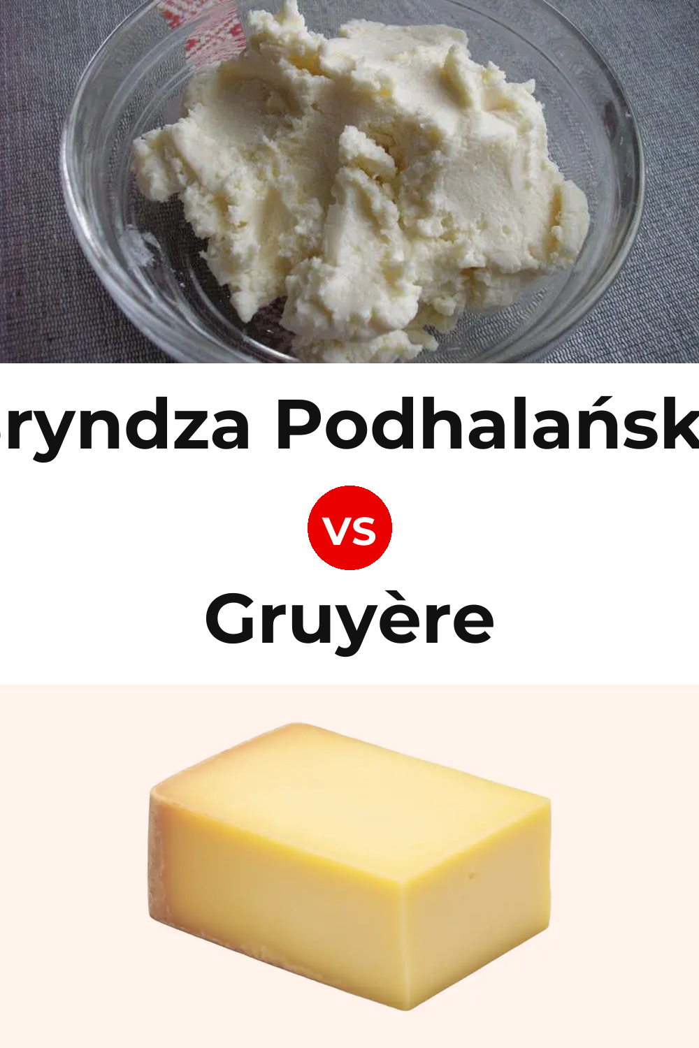 Bryndza Podhalańska Cheese vs Gruyère Cheese Pinterest comparison
