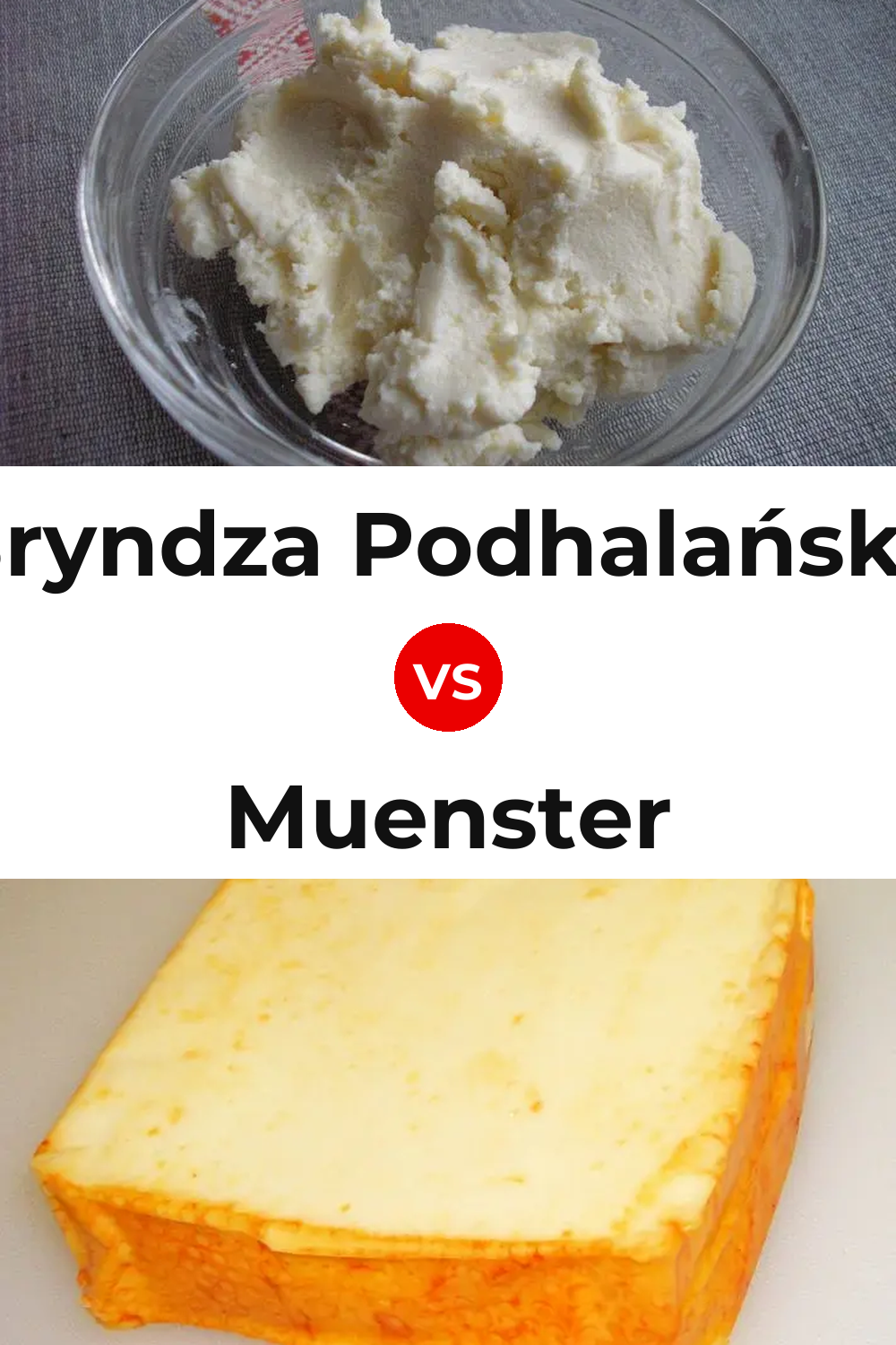 Bryndza Podhalańska Cheese vs Muenster Cheese Pinterest comparison