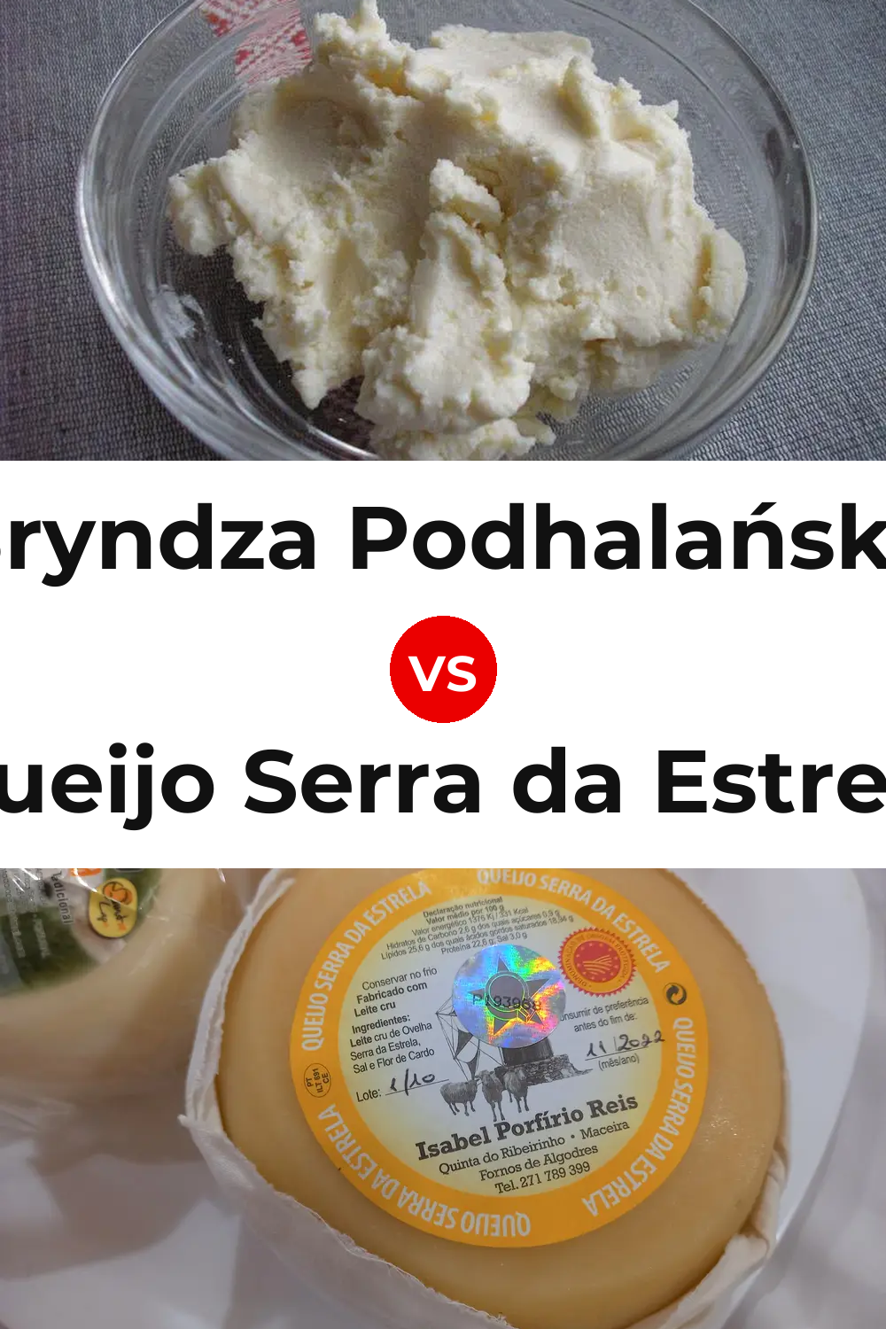 Bryndza Podhalańska Cheese vs Queijo Serra da Estrela Pinterest comparison