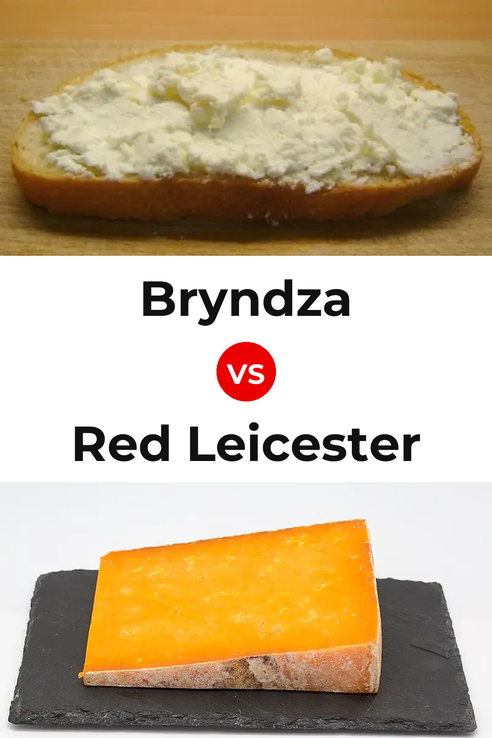 Bryndza Cheese vs Red Leicester Cheese Pinterest comparison