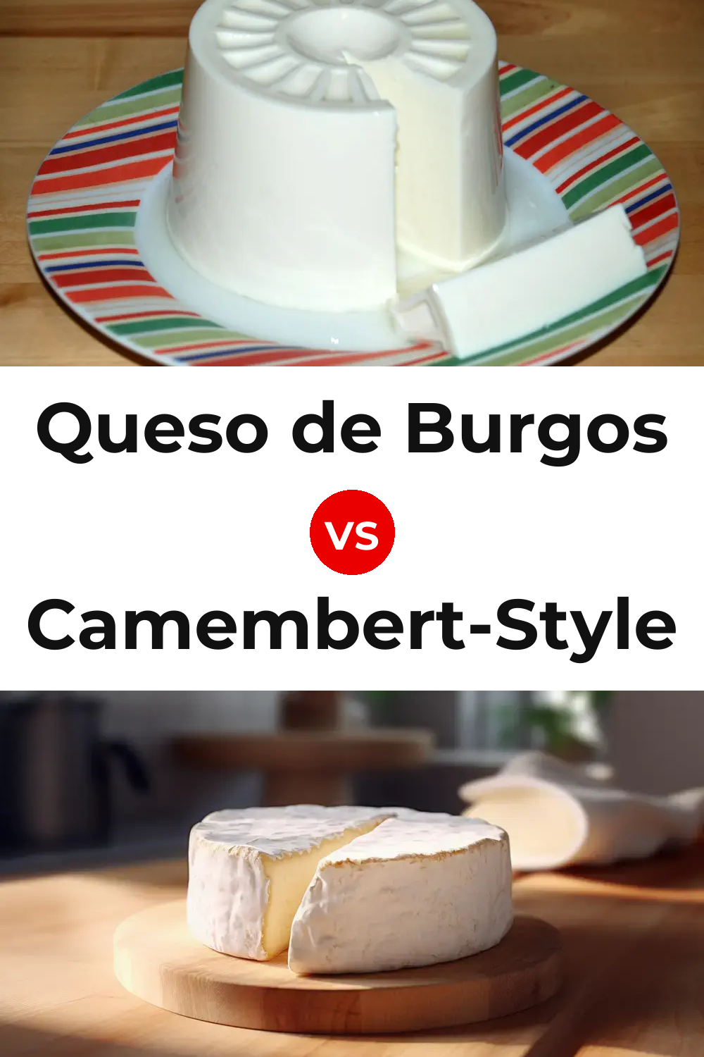 Queso de Burgos vs Camembert-Style Cheese Pinterest comparison