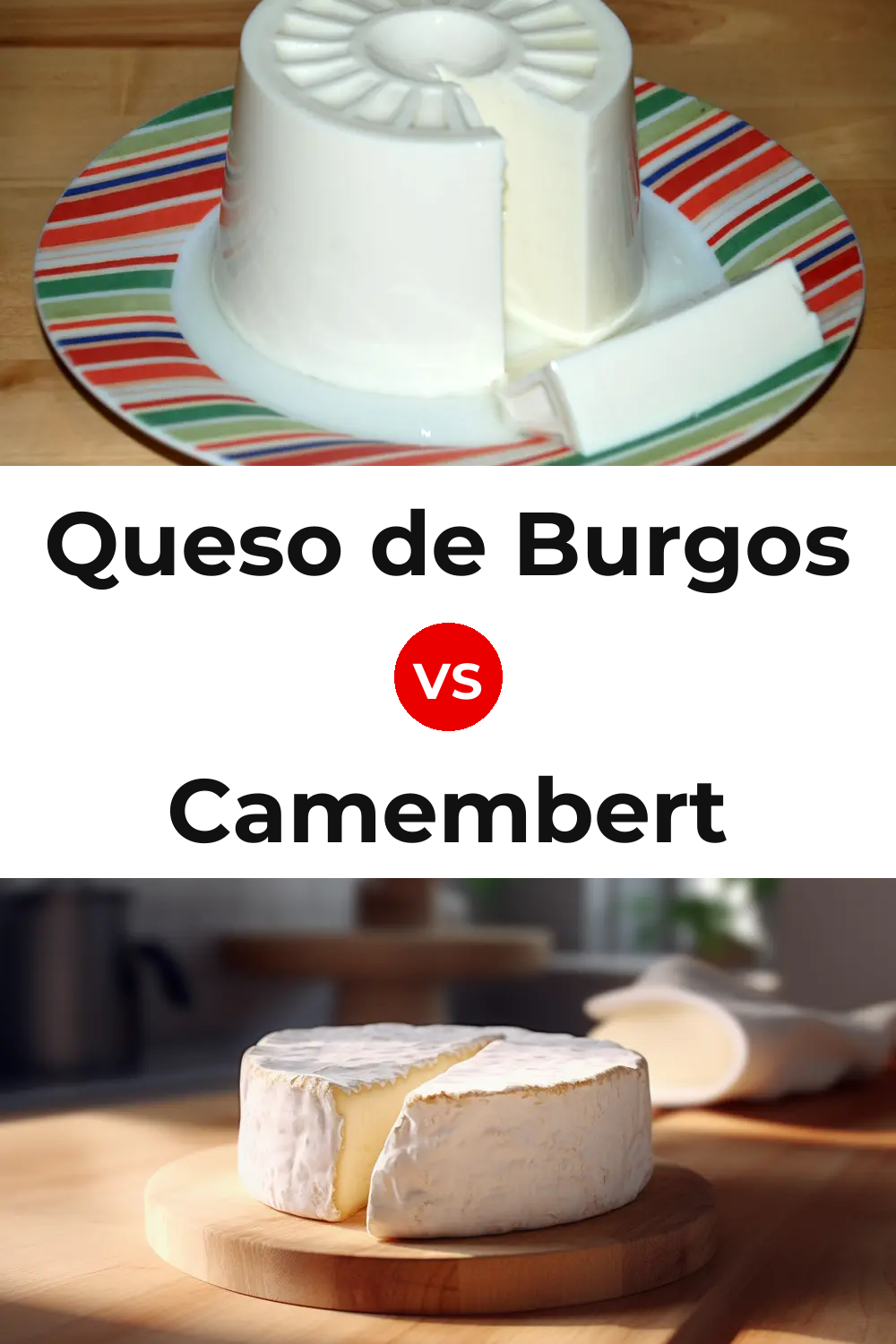 Queso de Burgos vs Camembert Cheese Pinterest comparison