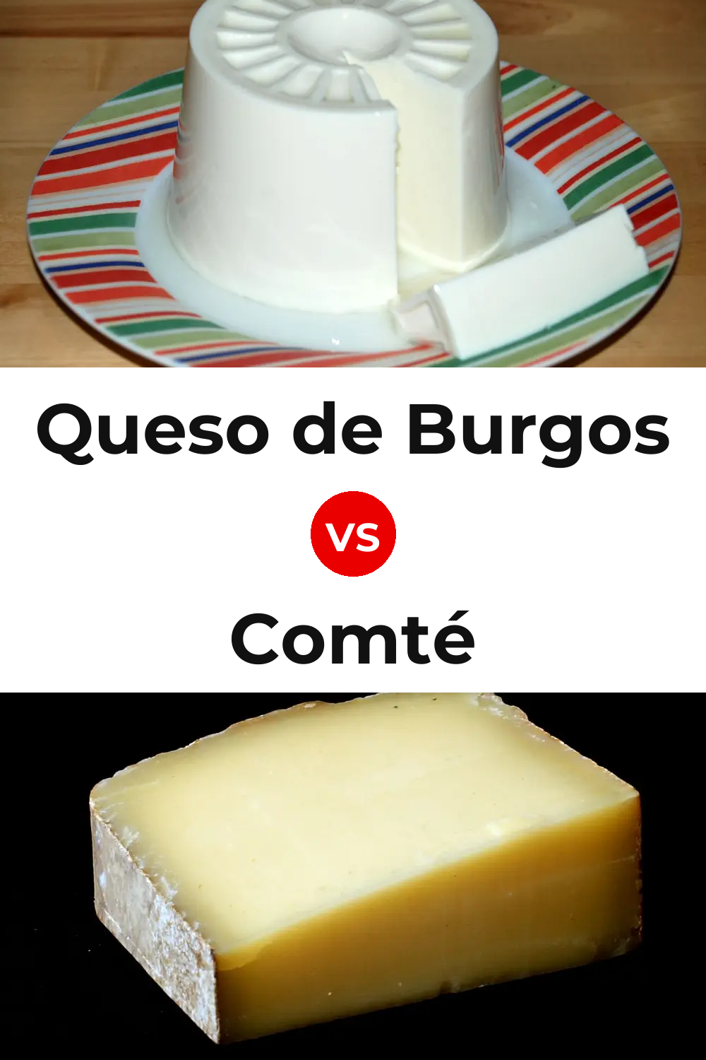 Queso de Burgos vs Comté Cheese Pinterest comparison