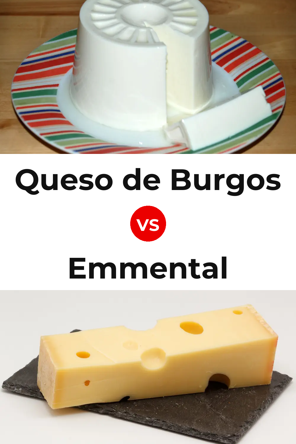 Queso de Burgos vs Emmental Cheese Pinterest comparison