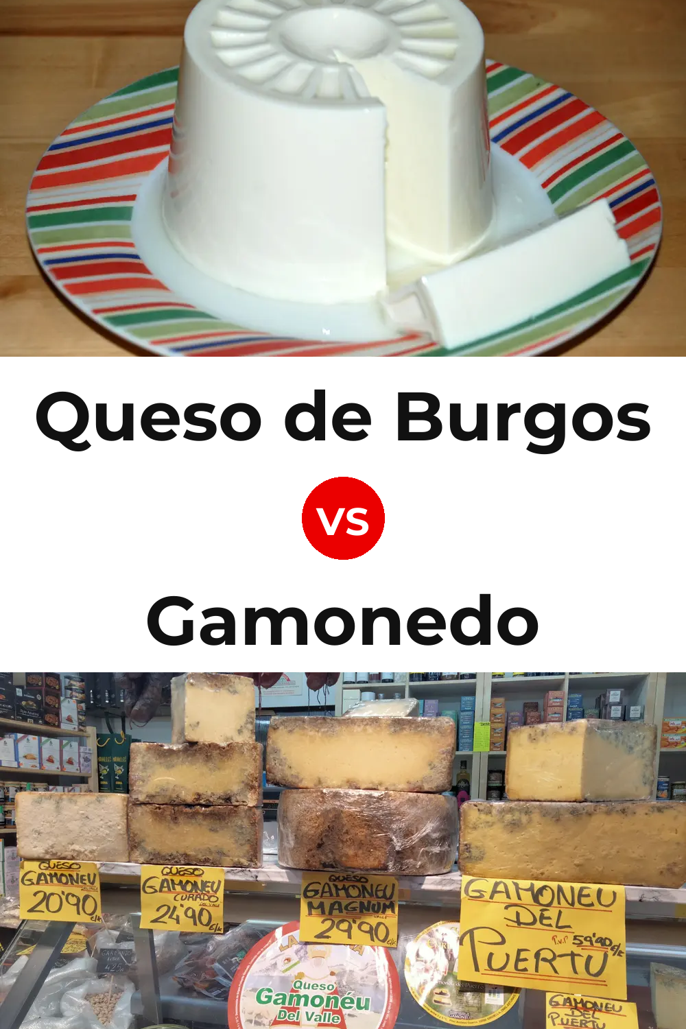 Queso de Burgos vs Gamonedo Cheese Pinterest comparison