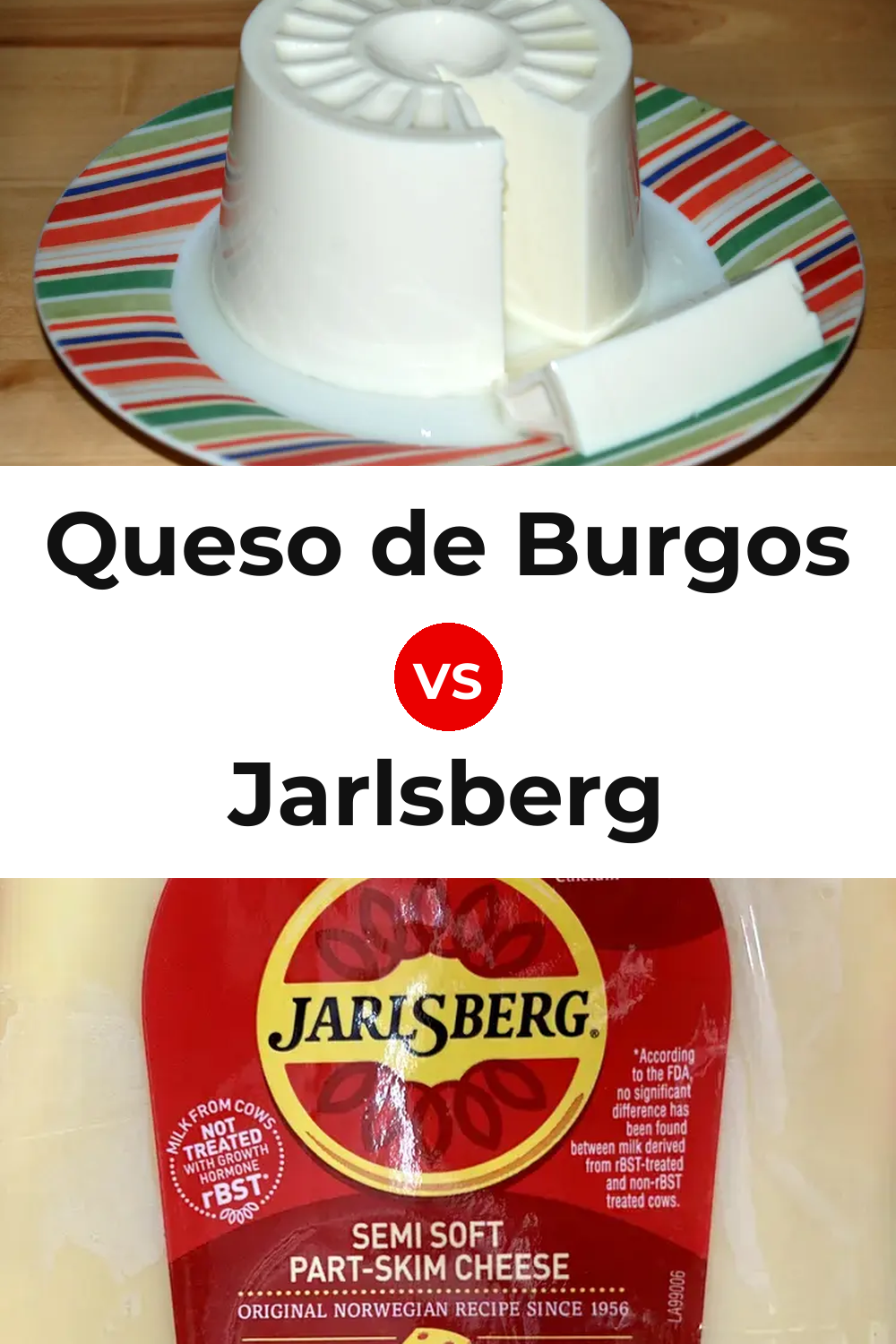 Queso de Burgos vs Jarlsberg Cheese Pinterest comparison