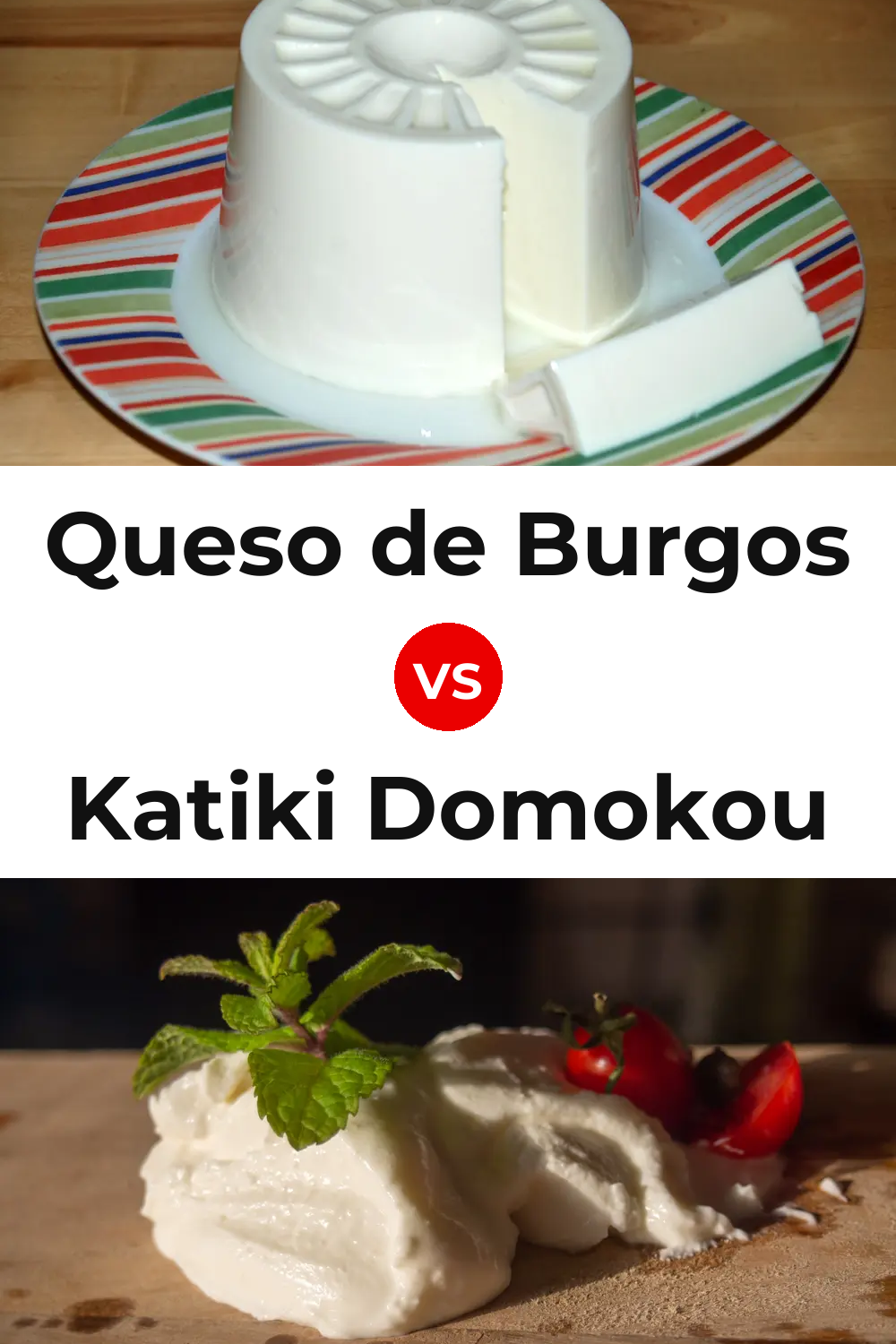Queso de Burgos vs Katiki Domokou Cheese Pinterest comparison