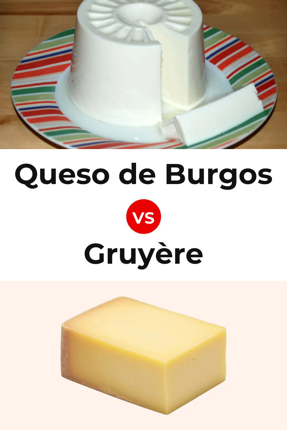 Queso de Burgos vs Gruyère Cheese Pinterest comparison