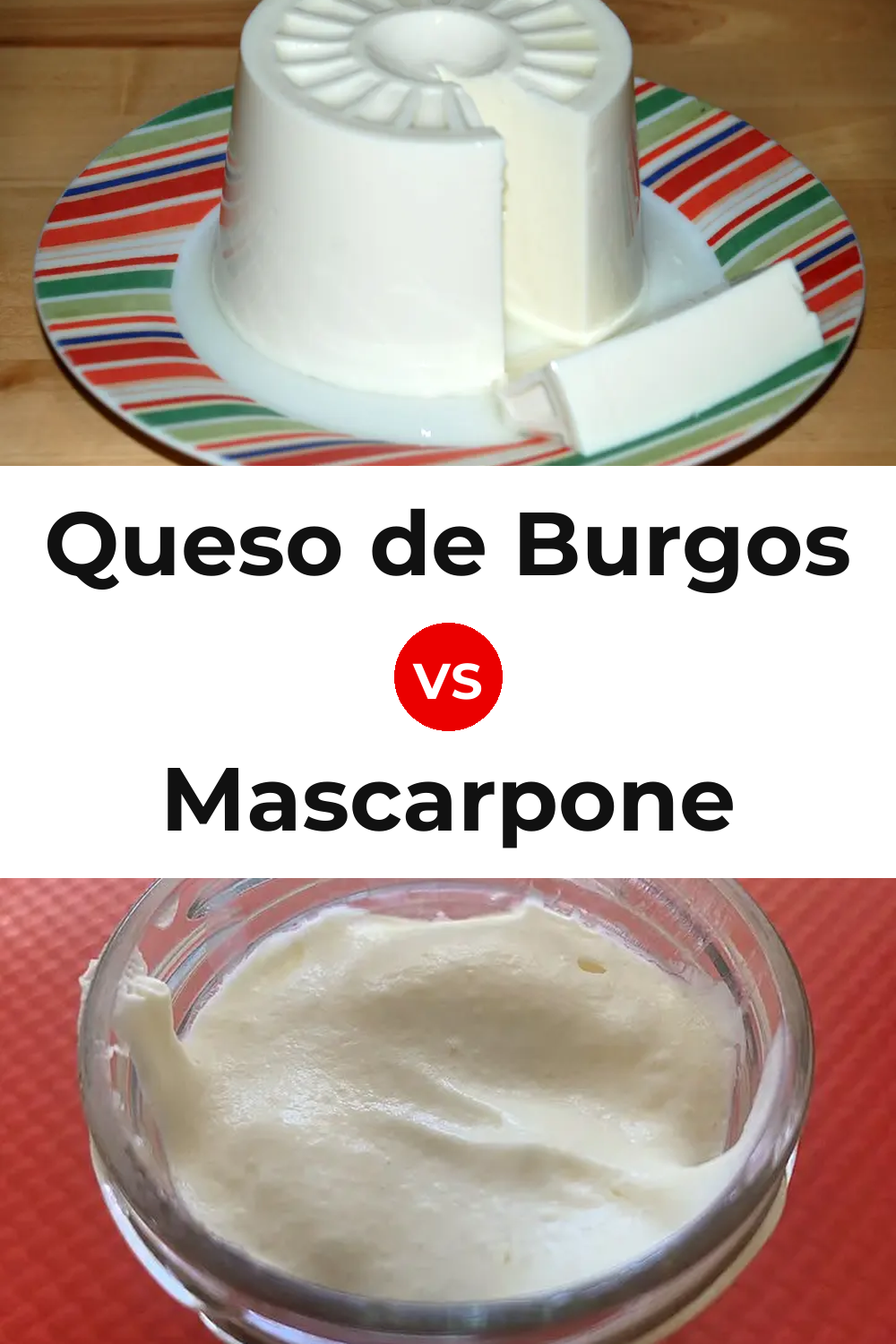 Queso de Burgos vs Mascarpone Cheese Pinterest comparison