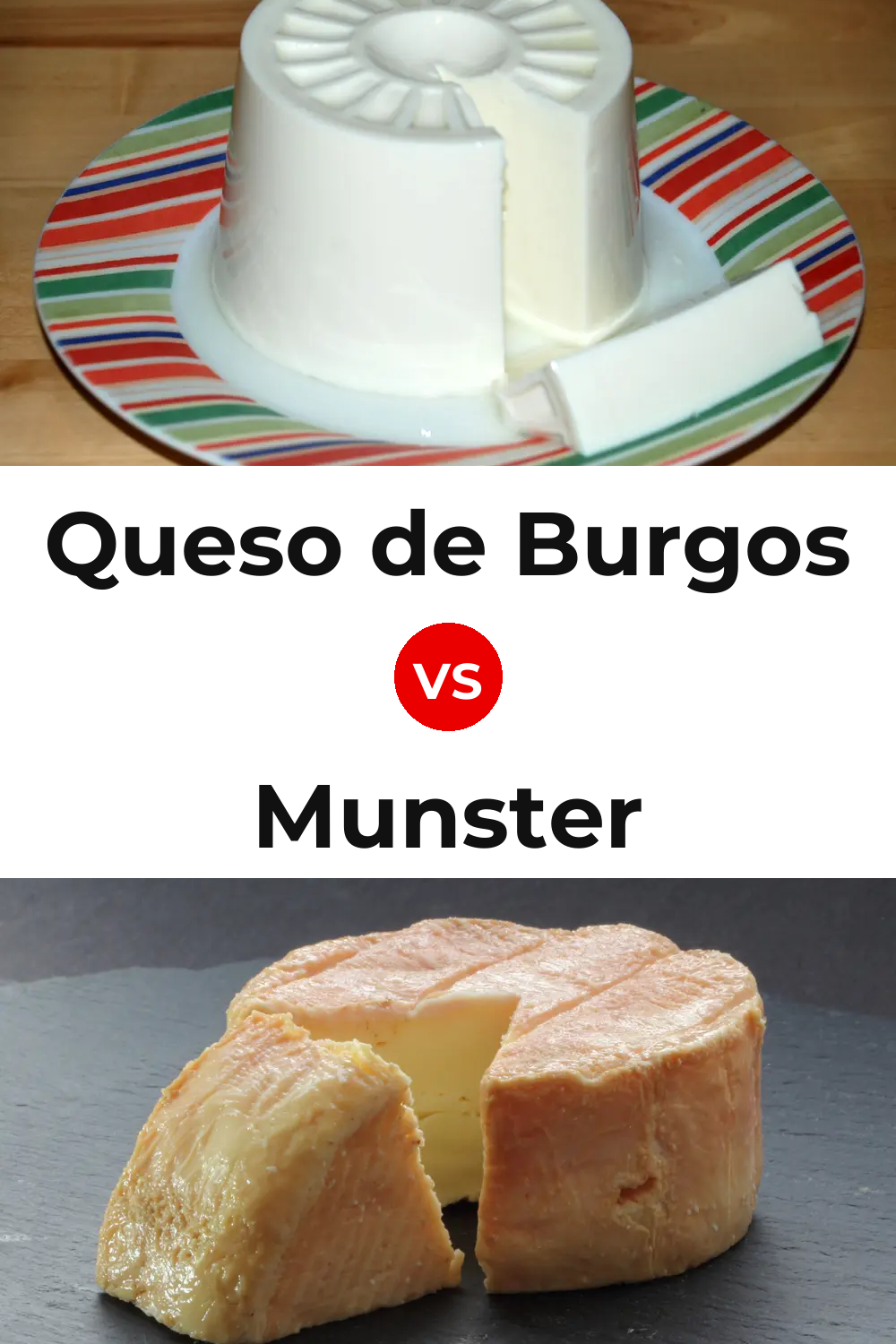 Queso de Burgos vs Munster Cheese Pinterest comparison