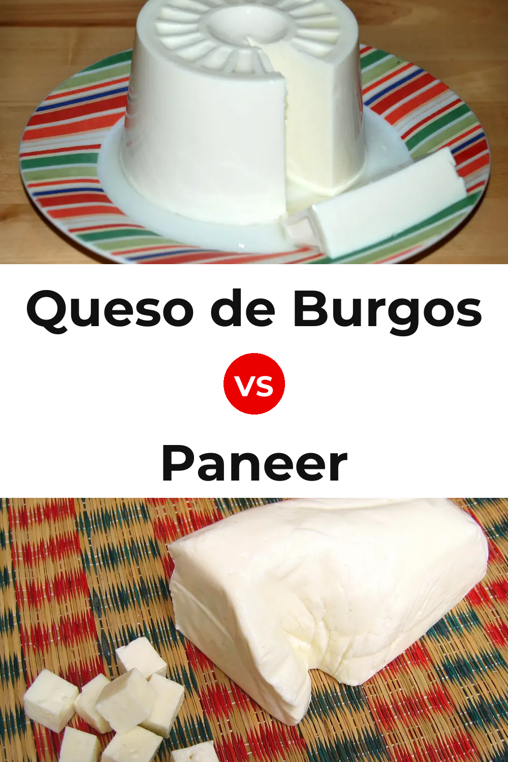 Queso de Burgos vs Paneer Cheese Pinterest comparison