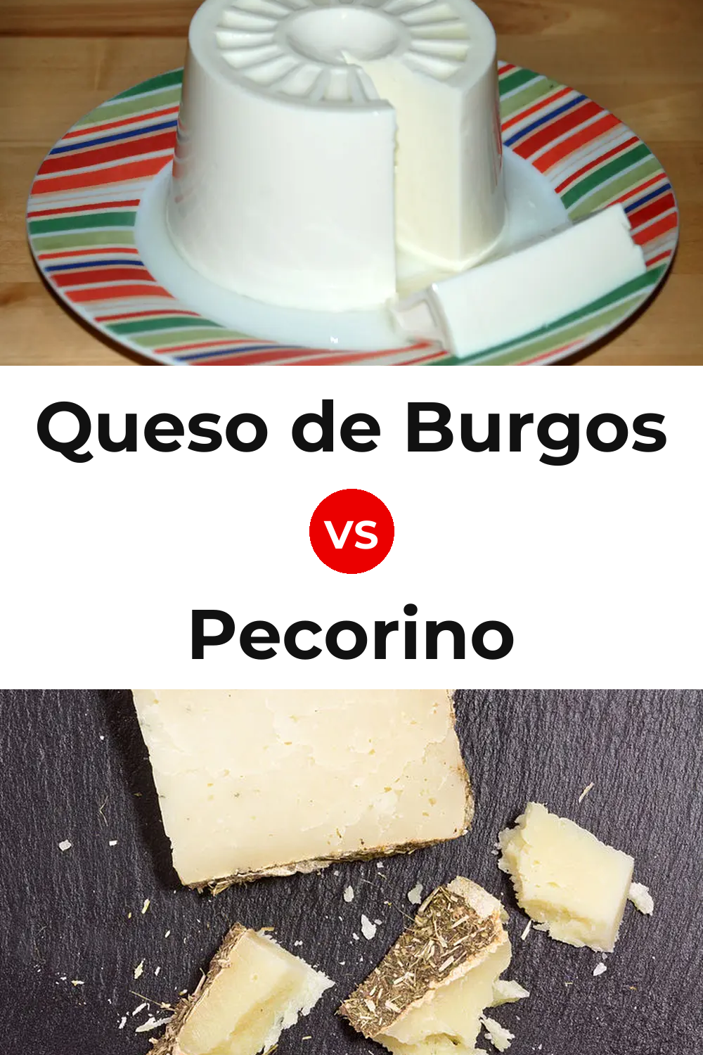 Queso de Burgos vs Pecorino Cheese Pinterest comparison
