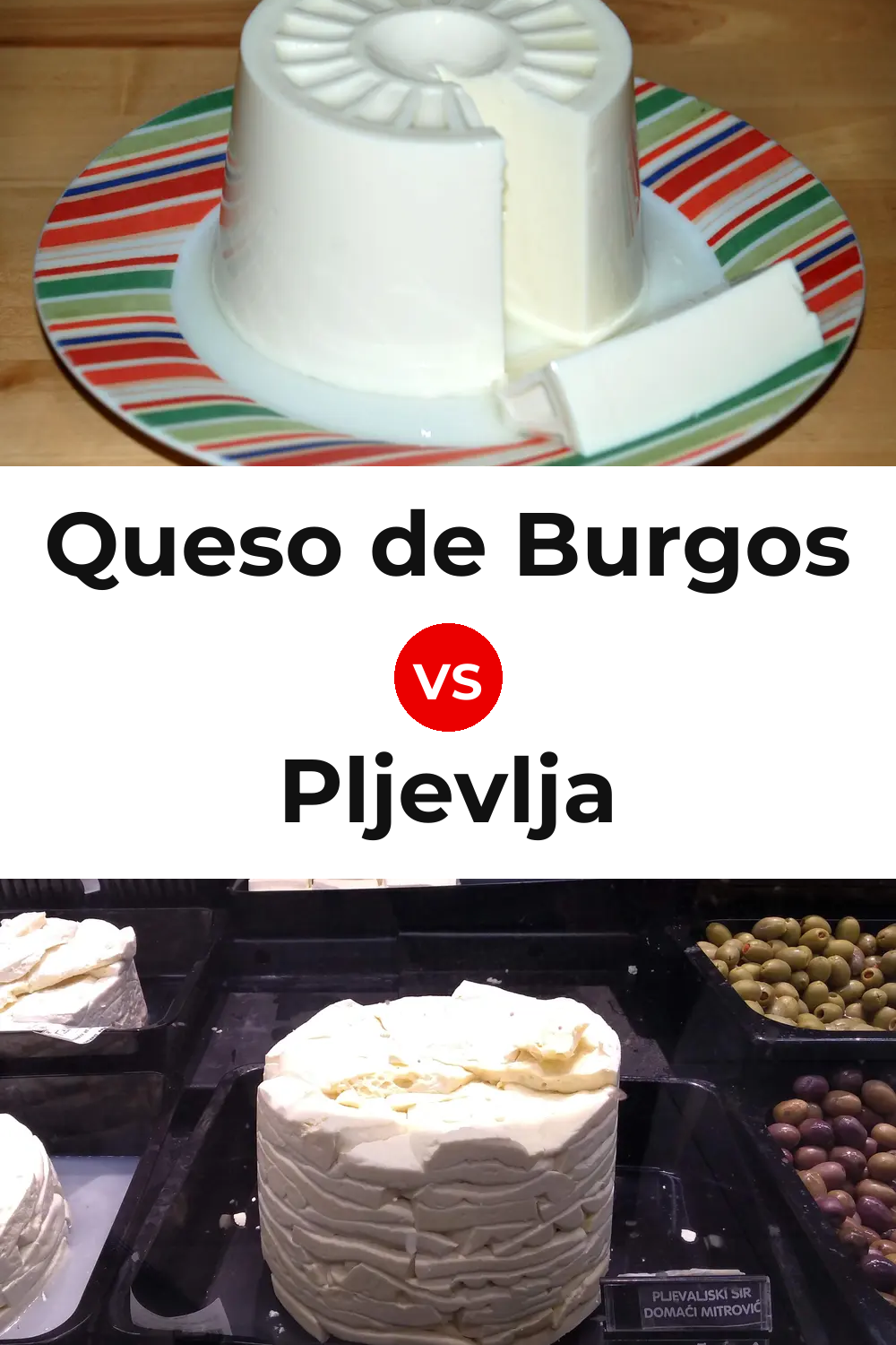 Queso de Burgos vs Pljevlja Cheese Pinterest comparison