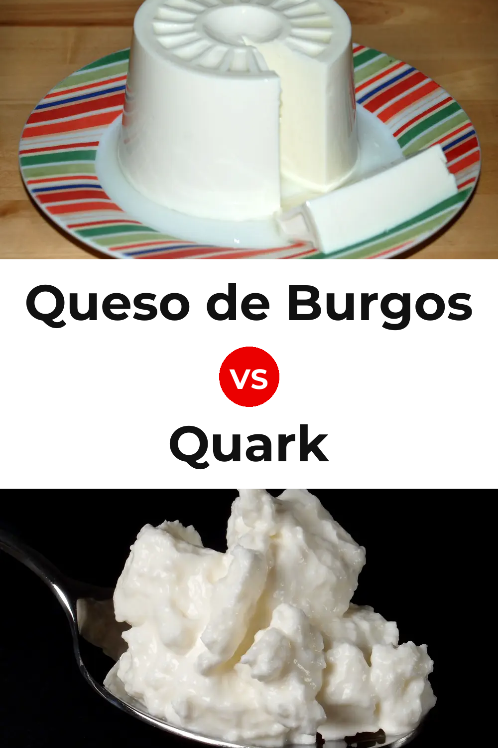 Queso de Burgos vs Quark Cheese Pinterest comparison